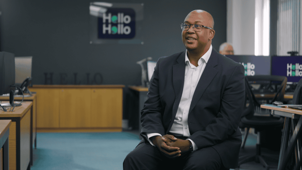 Shot Of Tim Hatari Getting Ready To Present To Camera